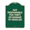 Signmission Not Responsible for Theft or Damage to Vehicles Heavy-Gauge Aluminum Sign, 24" H, G-1824-23540 A-DES-G-1824-23540 - alternate 1